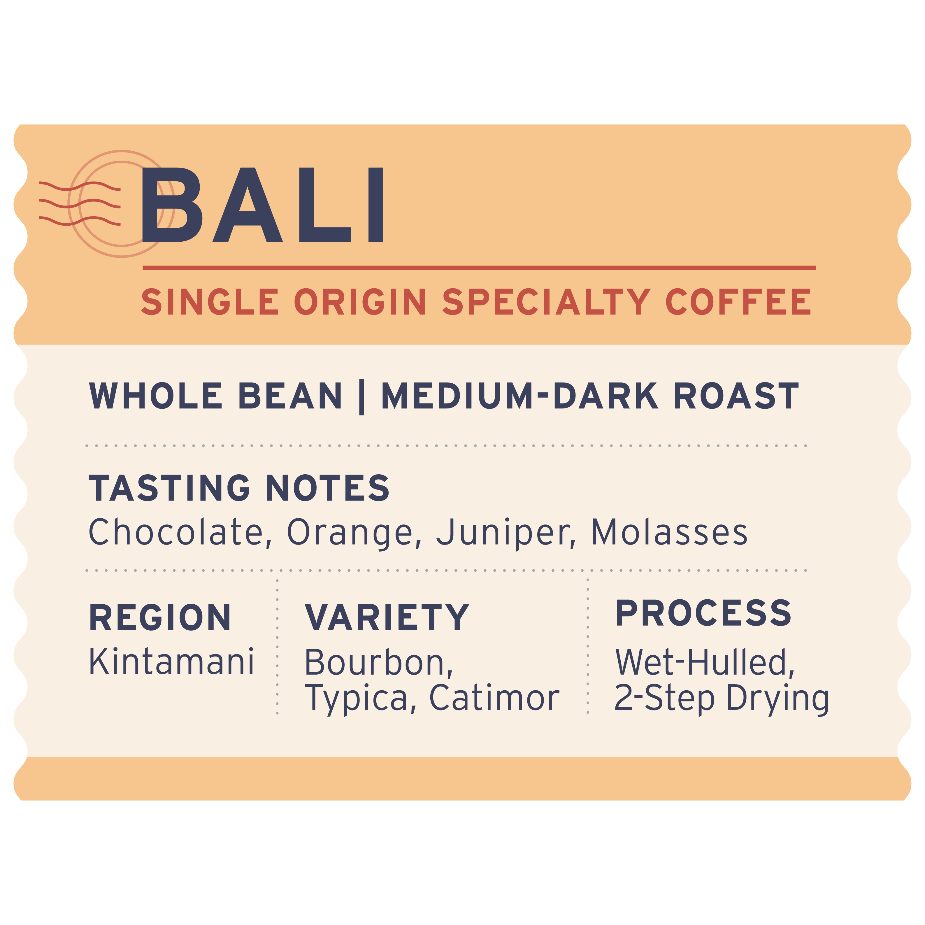 Bali - Label Detail - Heyday Coffee Co.