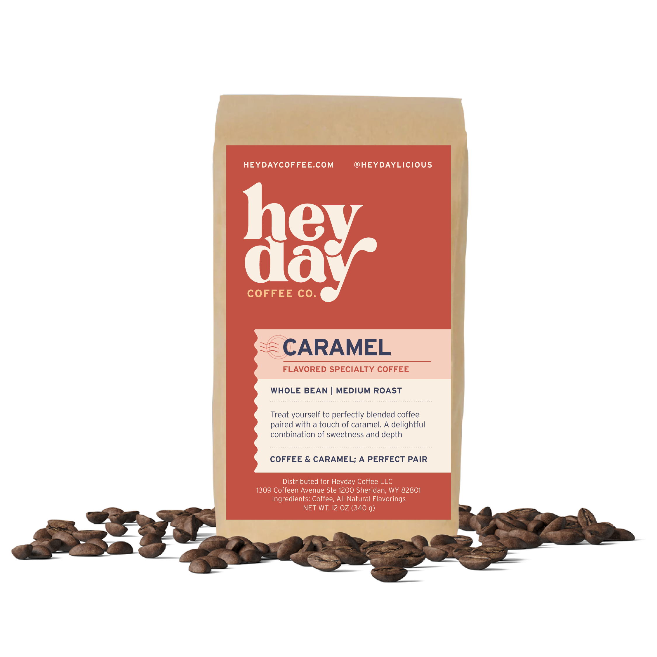 Caramel - Bag on Bed of Beans - Heyday Coffee Co.