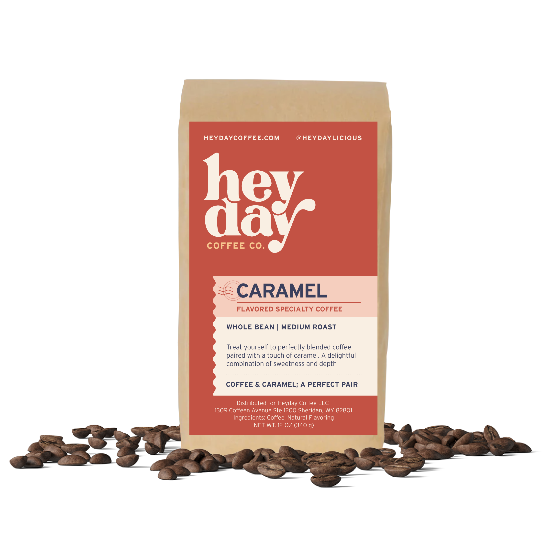 Caramel - Bag on Bed of Beans - Heyday Coffee Co.
