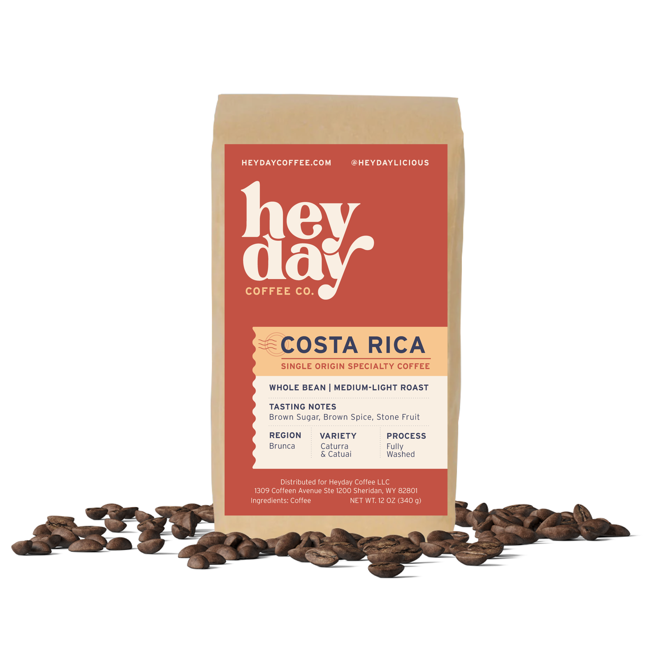 Costa Rica - Bag on Bed of Beans - Heyday Coffee Co.