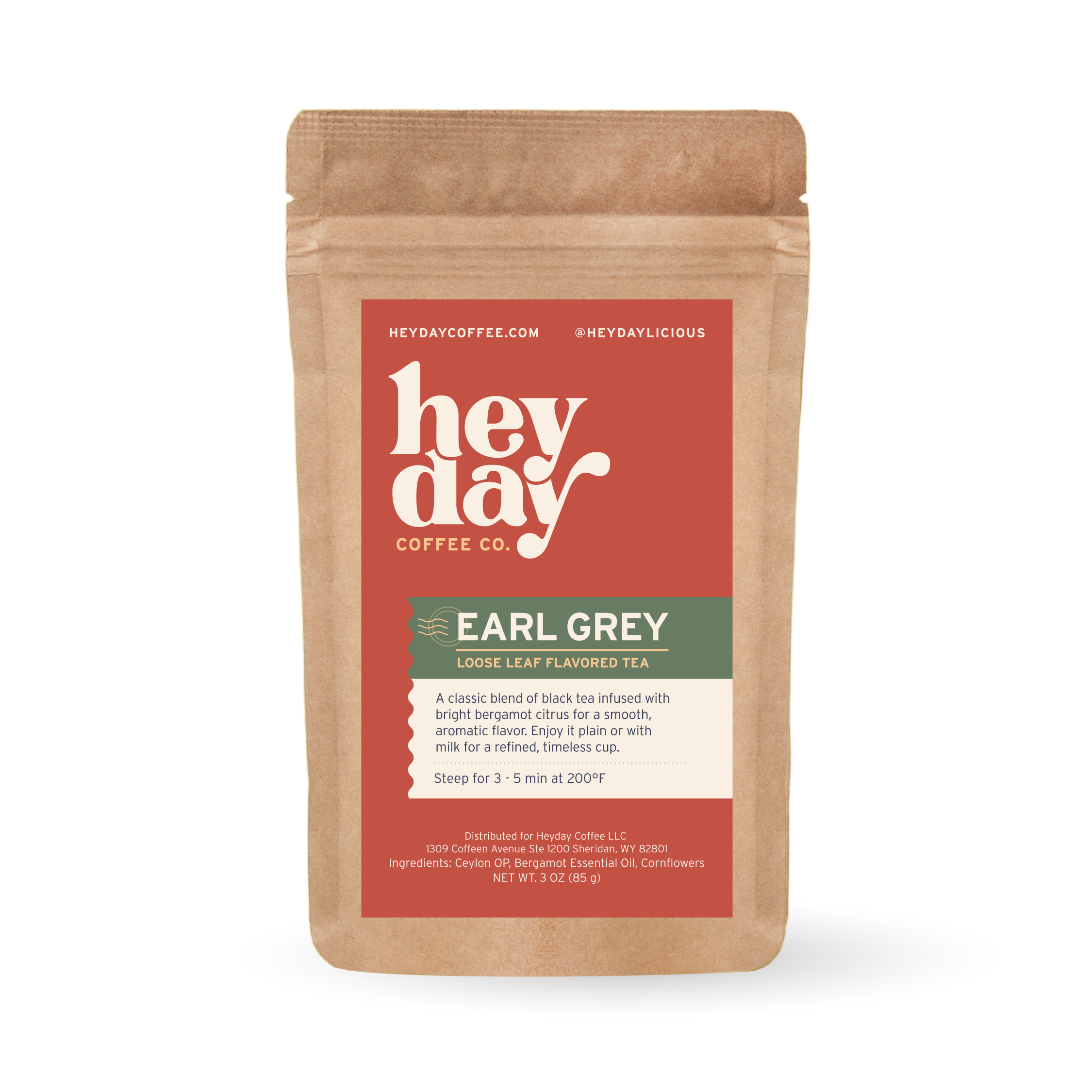 Earl Grey Tea - Pouch Image - Heyday Coffee Co.