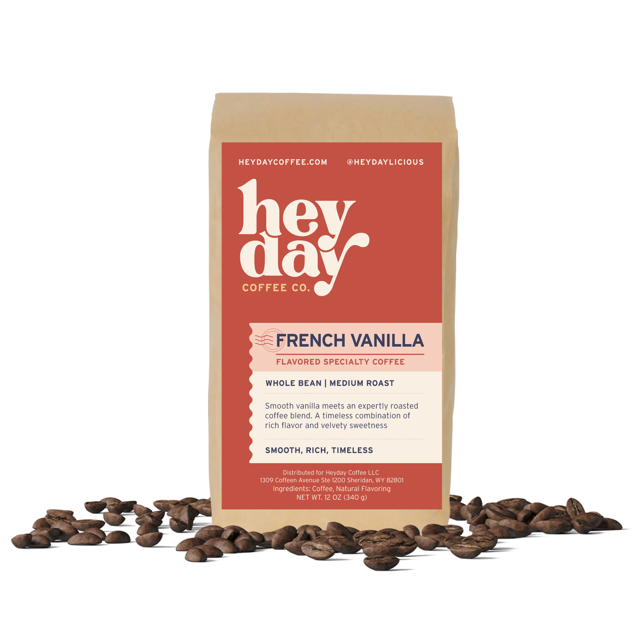 French Vanilla - Bag on Bed of Beans - Heyday Coffee Co.