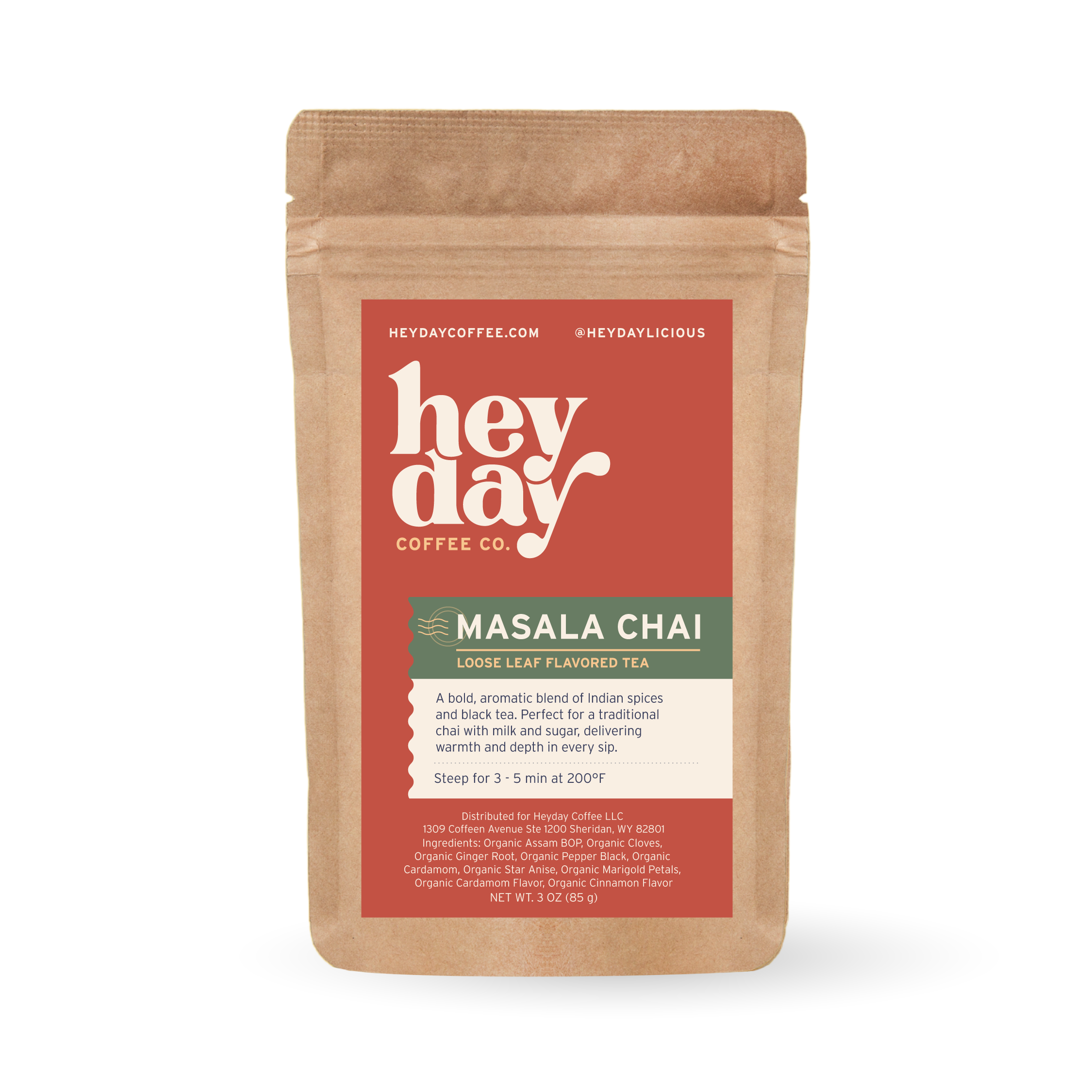 Masala Chai Tea - Pouch Image - Heyday Coffee Co.