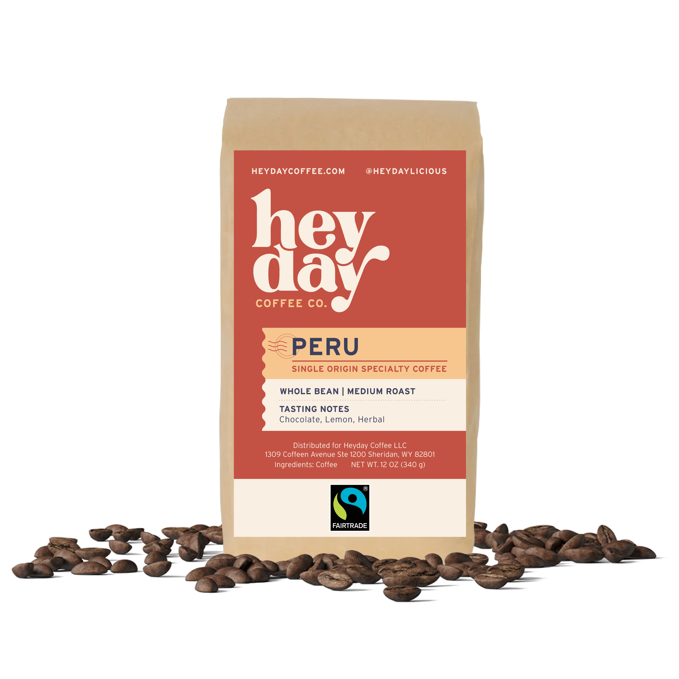 Peru - Bag on Bed of Beans - Heyday Coffee Co.