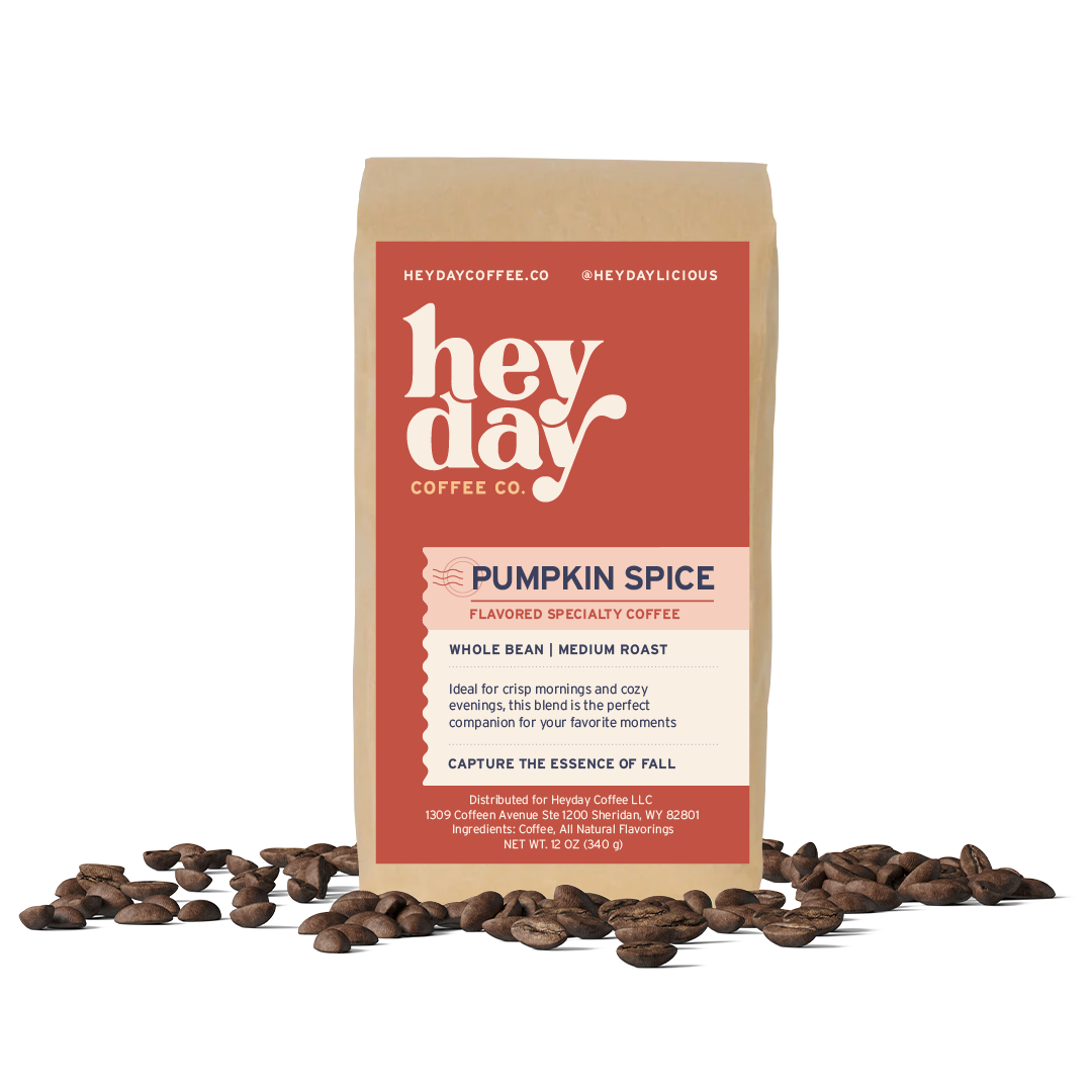 Pumpkin Spice - Bag on Bed of Beans - Heyday Coffee Co.