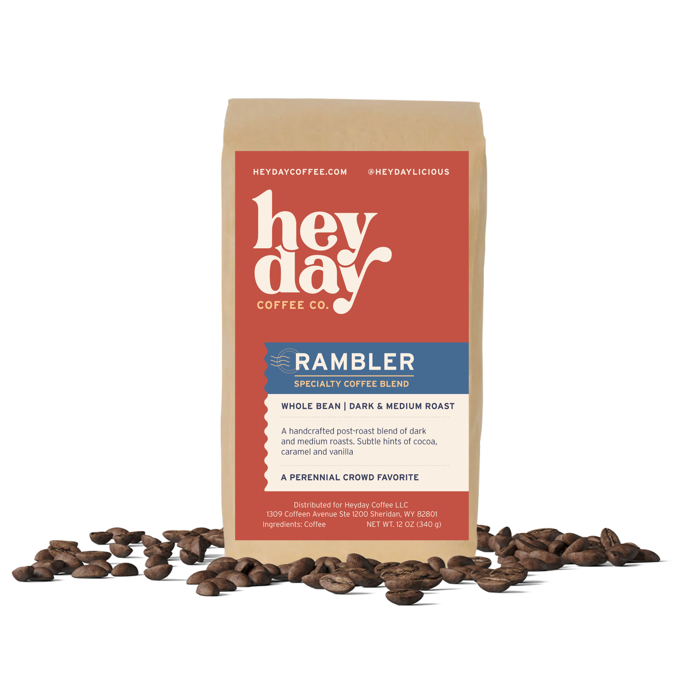 Rambler Blend - Bag on Bed of Beans - Heyday Coffee Co.