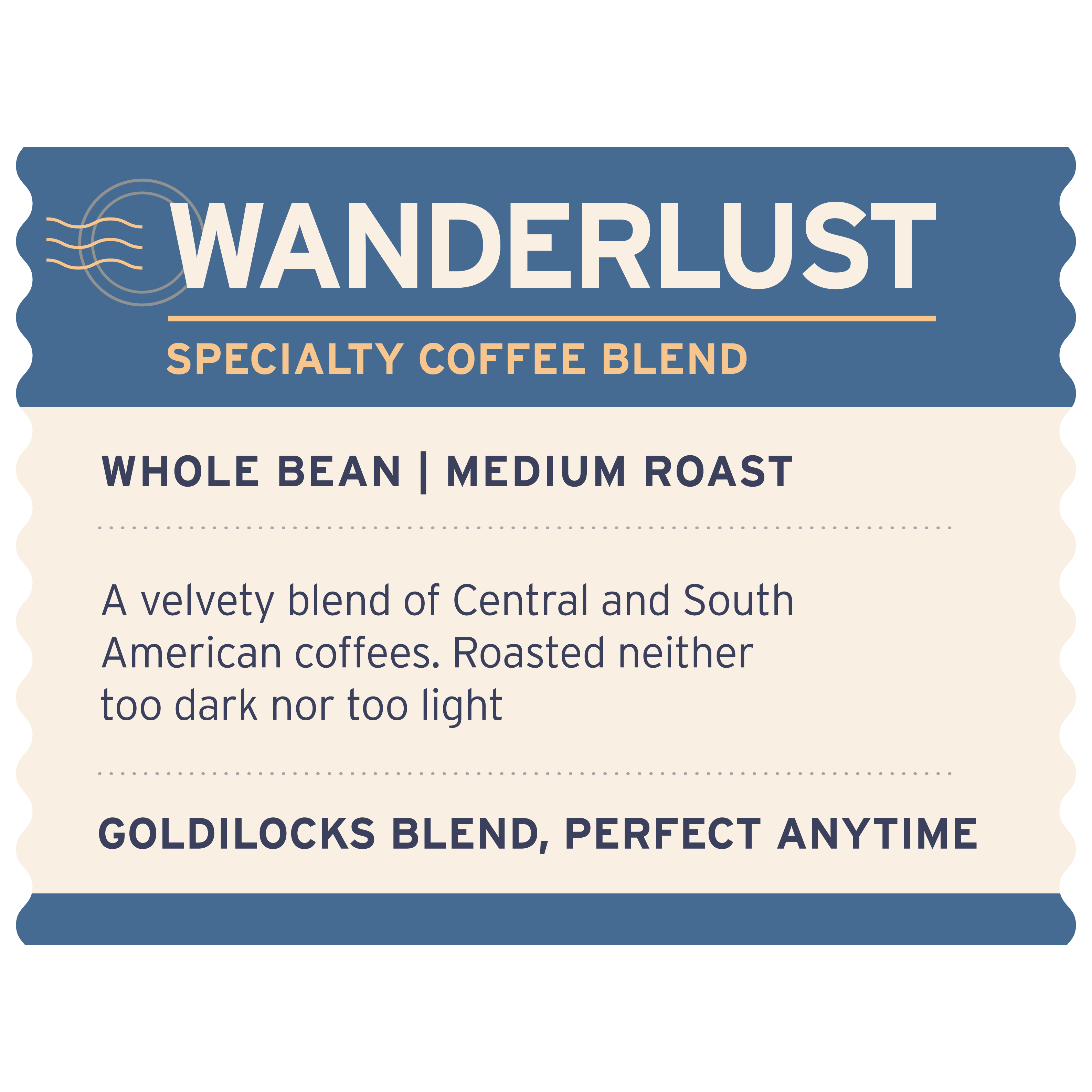 Wanderlust Blend - Label Detail - Heyday Coffee Co.