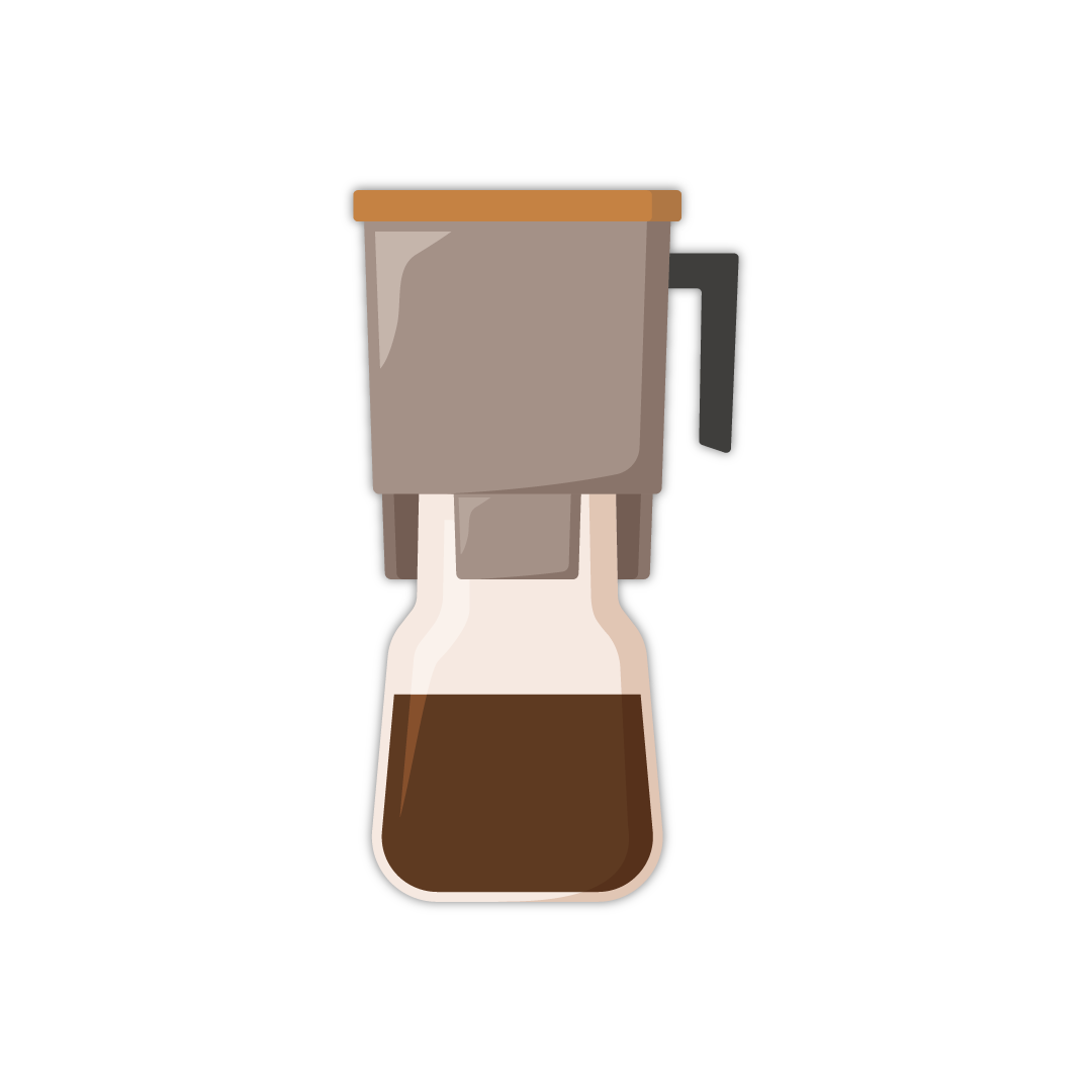 stylized graphic of a cold brew coffee setup.
