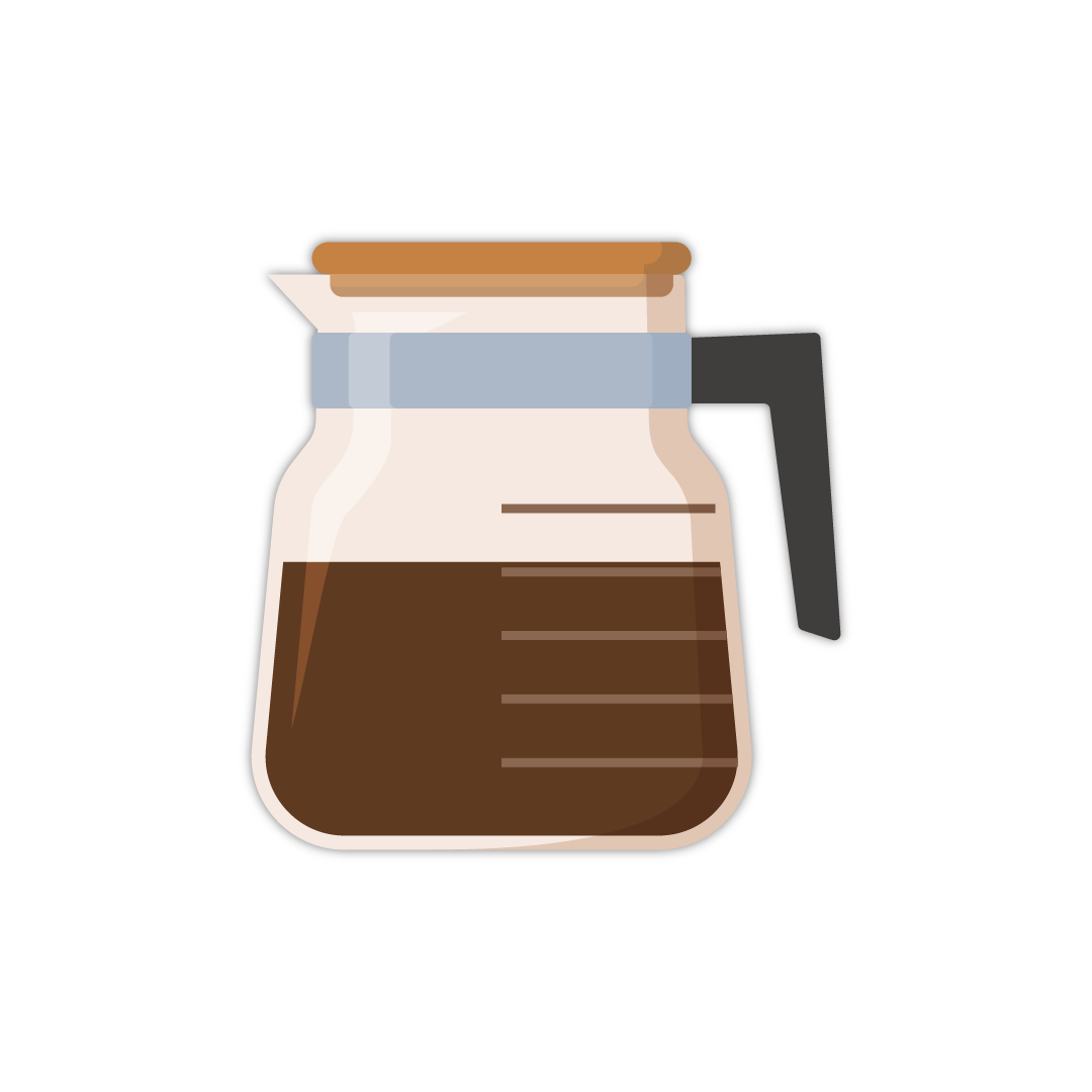 stylized graphic of a drip brewer carafe.