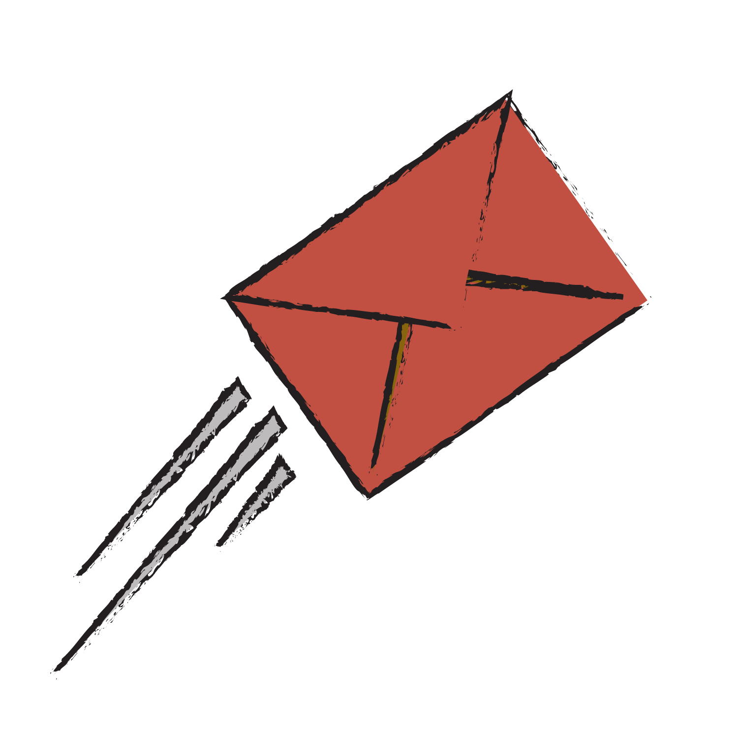 graphic or a sealed red envelope in motion.