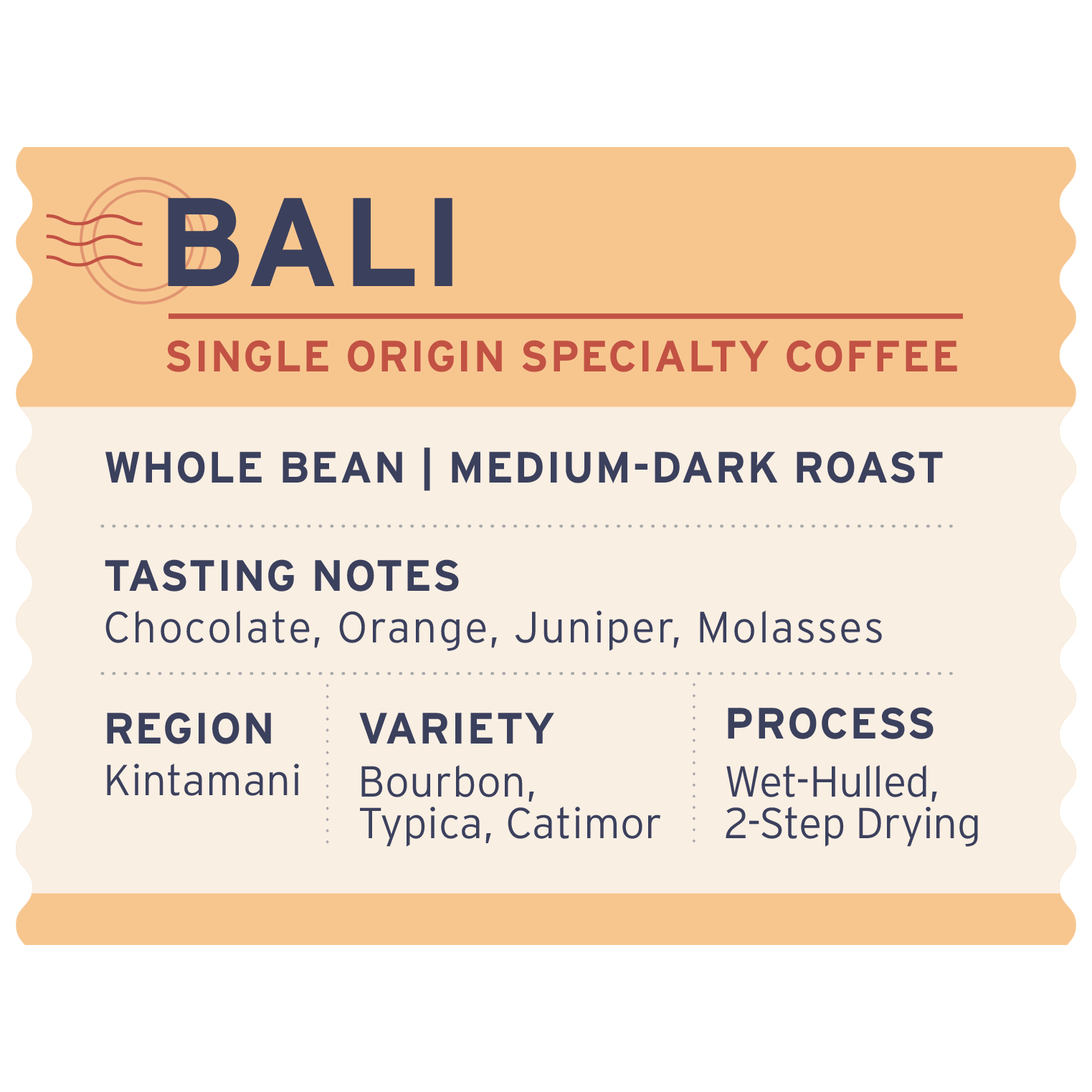 Bali - Label Detail - Heyday Coffee Co.
